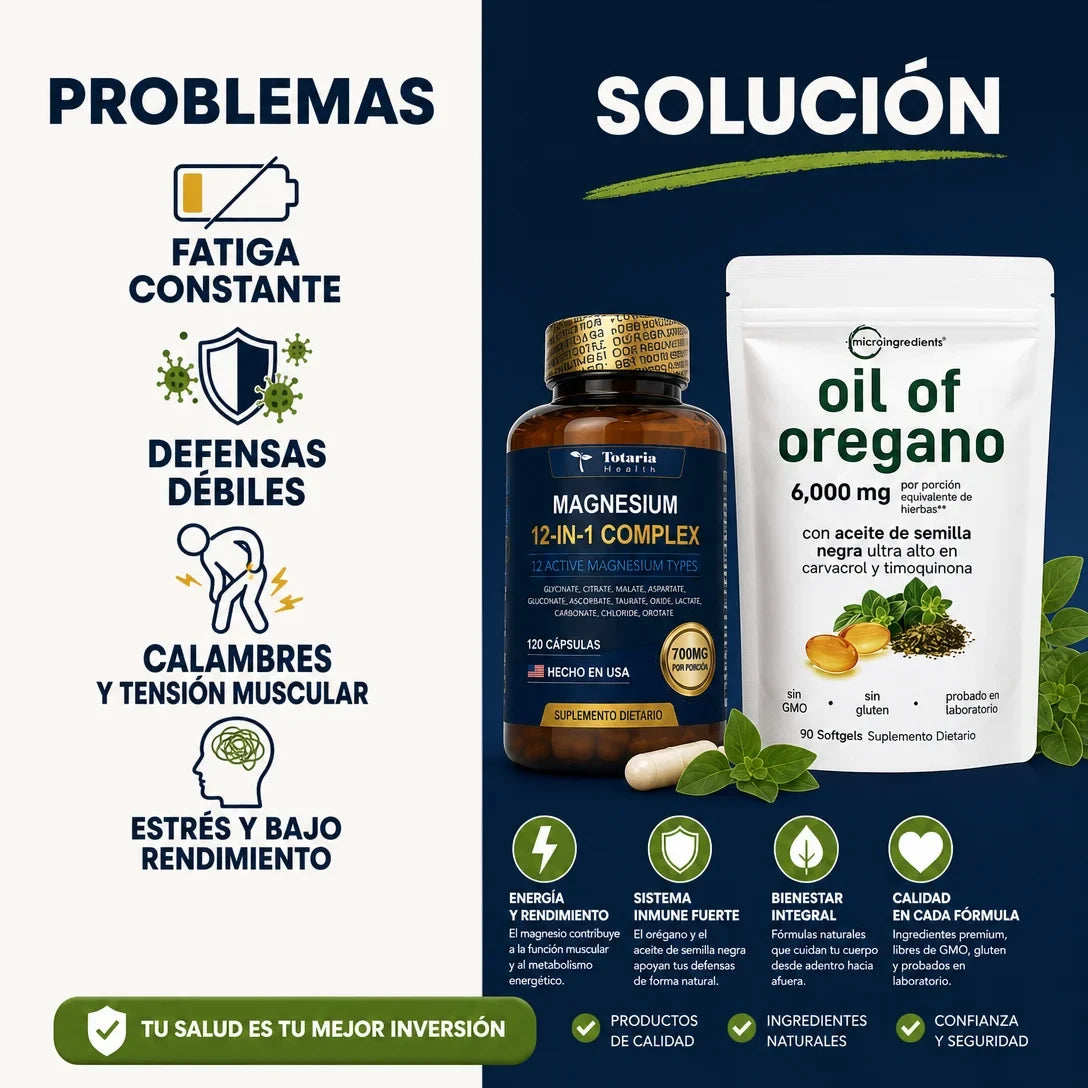 COMBO MAGNESIO 12 EN 1 + OIL OREGANO