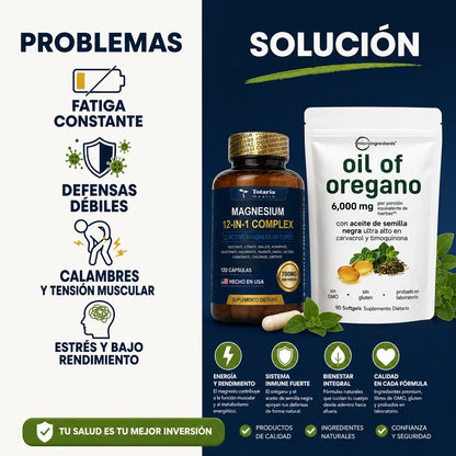 COMBO MAGNESIO 12 EN 1 + OIL OREGANO